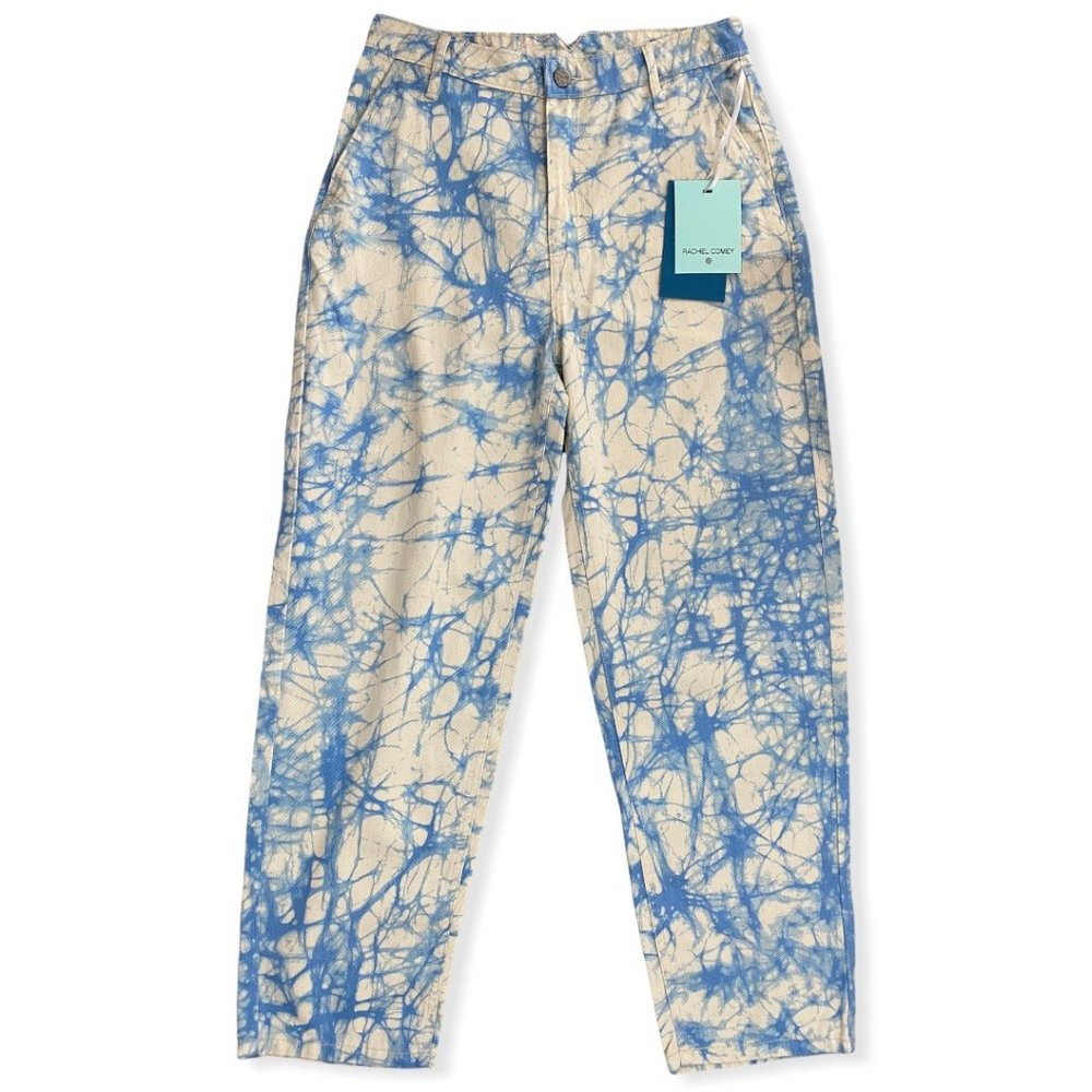 Rachel Comey for Target Blue Cream Tie Dye Marble Print High Rise Tapered Jeans